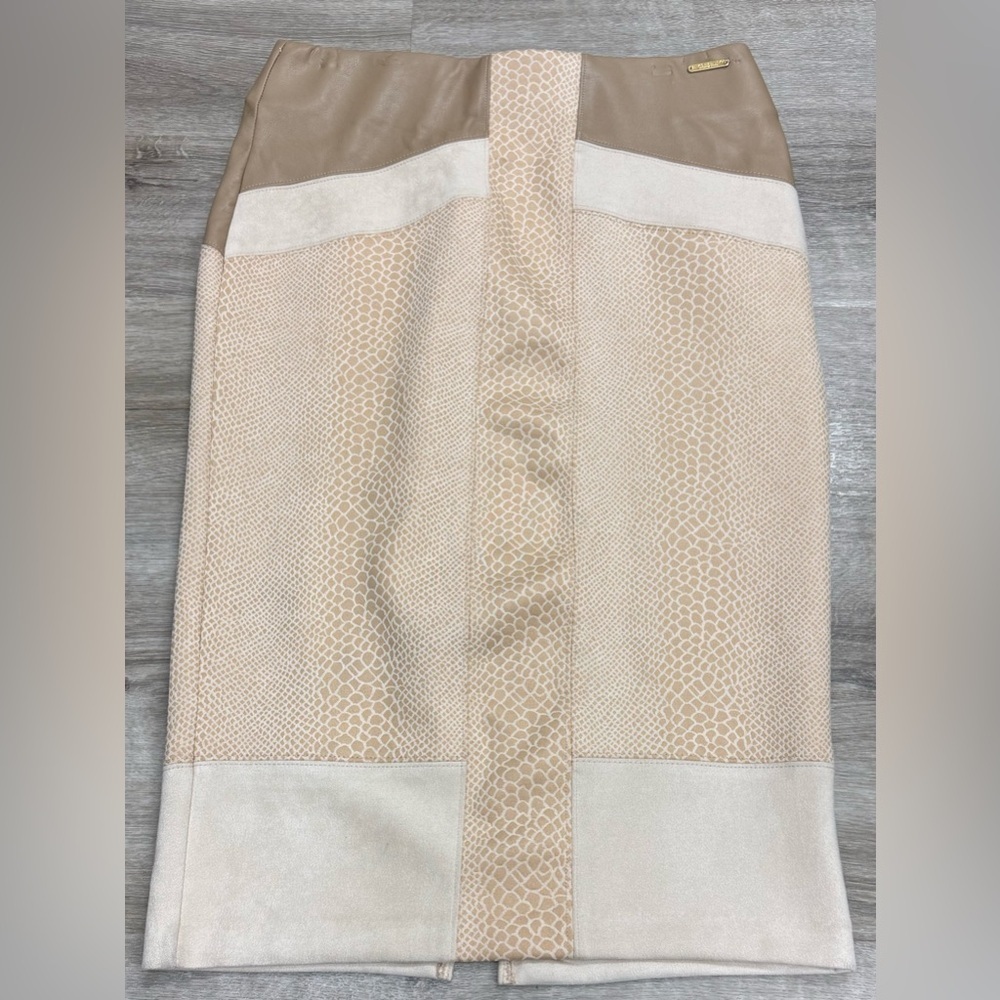 Marc New York faux suede and faux leather patchwork pencil skirt size S